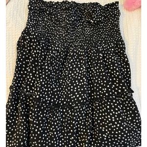 black and white polka dot skirt